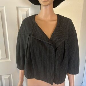Notations Cropped Jacket Womens Size Medium Lined Striped jacket.
